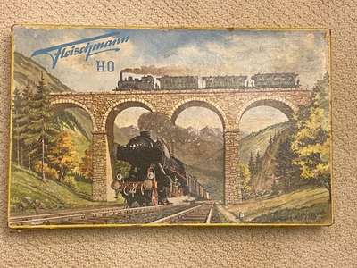 VINTAGE 1956 FLEISCHMANN HO 1315-3 TENDER LOCOMOTIVE TRAIN SET W/ 17 TRACKS - Image 1 of 4