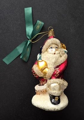 Adorno de vidrio Waterford Holiday Heirlooms | Christmas Here Comes Santa Foto 1 de 4
