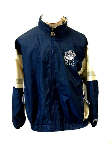 Vtg. Georgetown Hoyas Nylon Starter Jacket Full Zip Hood 90's Size L Cover