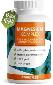 Magnesium Komplex 180 Kapseln, 400 mg elementares pro Tag, 5 hochwertige -Formen - Bild 1 von 6