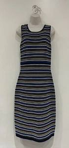 NEXT Women's Stripe Sleeveless Bodycon Dress (Size UK 14)- Stretch, Slim Fit - Picture 1 of 8