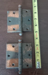 2 Stanley Works Sweetheart japanische Kugelspitze versetztes Scharnier Paar antik 3 1/2" - Bild 1 von 5