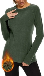 WOWENY Thermal Shirts for Women Base Layer Soft Fleece Lined Long Sleeve Top The - Picture 1 of 24