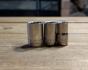 Vtg Craftsman 1/4" Drive, 7/16", 11/32", 9/32" 12 Pt Socket SAE -VV- USA - Bild 1 von 9