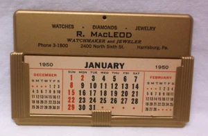 MacLeod Uhrmacher und Juwelier Harrisburg Pa 1950 Tischkalender - Bild 1 von 2