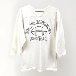 Vintage Cotton Football Jersey Duluth Cathedral Minnesota White Med number 68 - Picture 1 of 19