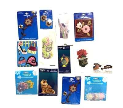 Nice Lot of 12 Random Mix Iron On and Sew-On Patches for Fashion Clothes Decor - Image 1 of 4