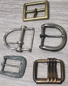 Vintage Belt Buckles From Oklahoma Estate. Brass Bronzed Brushed-Nickel Steel.  - Bild 1 von 3