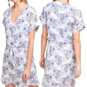Cloth & Stone Anthropologie VIVIAN Dress V-Neck Floral Tie Mini Floral Toile S - Picture 1 of 10