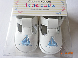 Baby Boys shoes boat Spanish style occasion White 3-6 months 