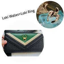 SET OF 2 Marvel Loki Zip Around Wallet women's purse and Loki adjustable ring