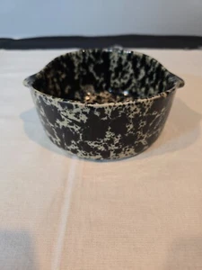 Bennington Potters Black Agate Sponge Ware 6" Lugged Soup/Cereal Bowl - Picture 1 of 8