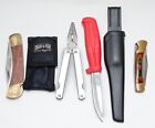 Lot Of 4 Pocket Knife & Tool Knife Olympia Mix Brand Vintage 