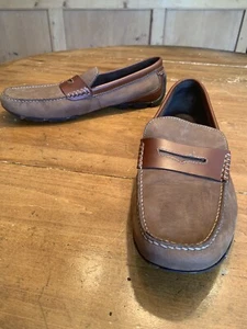 Mocasines de conducción G H Bass marrón nobuck Penny borde tostado 12 M - Imagen 1 de 11
