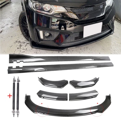 For Honda Fit 2006-20 Front Lip Chin Bumper Spoiler Carbon Fiber Body Kits Foto 1 de 4