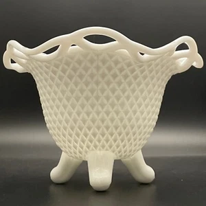 Imperial Milk Glass English Hobnail Spooner Footed Compote c1950s USA 4.25"t - Picture 1 of 8