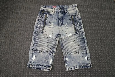 1738 Dynasty Shorts Mens Size 18  Blue Denim Zip Fly Cotton Blend - Image 1 of 4