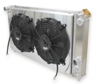 3 Row 26.3" W Core Radiator Shroud 2*Fan For 1996-2005 Chevy S10 LS Swap V6 4.3L - Bild 1 von 9