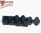 (4) Leo Quan® Black Badass OGT™ Bass Tuners Open Gear Large Post TK-7816-003