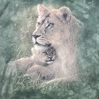 The Mountain Shirt Men's Large Lion Tie-Dyed Green Safe Haven Cub Short Sleeve - Image 1 of 4