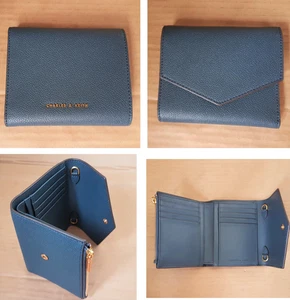 Charles & Keith Wallet, Turquoise, Money Bag, for Cash, Cards, Zipper Pocket - Picture 1 of 13