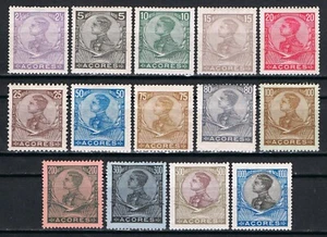 Açores, 1910, Af. Set completo 107 a 120 MH/MLH CV 88,00€/103,00€ leggi nota - Foto 1 di 1
