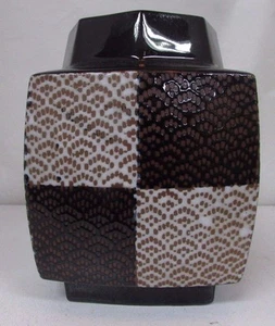 ARTIST SIGNED JAPANESE CERAMIC POTTERY STUDIO ART VASE GALLERY OCTAGONAL FACETED - Picture 1 of 7