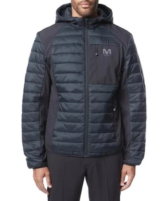 Chaqueta softshell Merrell para hombre con capucha mixta acolchada, negra, XL Foto 1 de 4