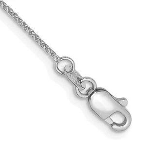 10k White Gold .85mm Spiga Chain Anklet 10" 0.89gm for Women - Picture 1 of 2