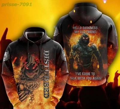 NUEVA Sudadera con Capucha Hueca para Fan Disturbed-Unisex 3D Sudadera con Capucha Talla S a 5XL Foto 1 de 4