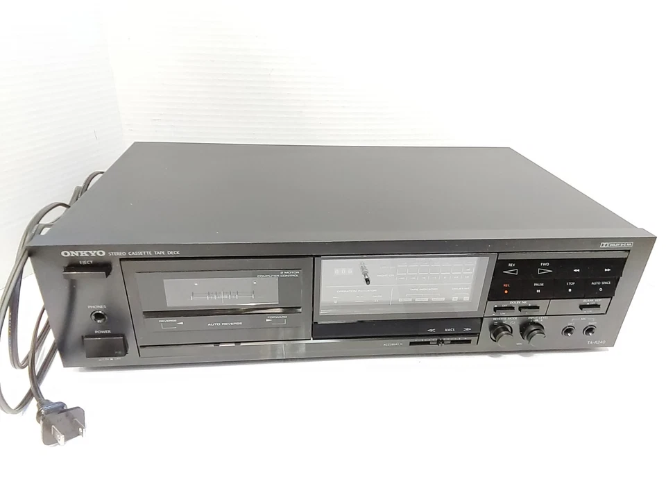 Cubierta de cinta de casete estéreo Onkyo TA-R240 de colección probada y funcionando Foto 1 de 4