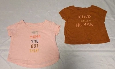 Okie Dokie 尺码 3 个月女孩 T 恤套装 2 件 — 第 1/4 张图片