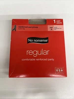 Vintage No Nonsense Reinforced Pantyhose Nude Size A Made in USA - Image 1 of 4