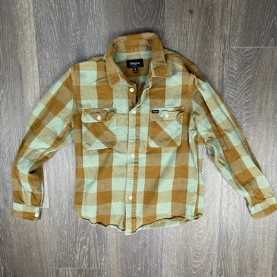 Camisa Brixton Franela Buffalo Cuadros Para Hombre Talla Pequeña Manga Larga Botón Marrón Verde Foto 1 de 4