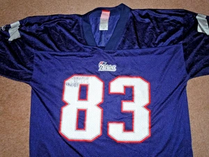 NEW ENGLAND PATRIOTS WES WELKER JERSEY MENS LARGE REEBOK BLUE VINTAGE SAND KNIT - Picture 1 of 6