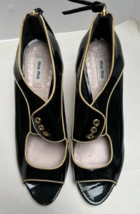 Tacones con cordones Miu Miu charol negro talla 41 - Imagen 1 de 10