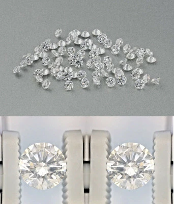 HPHT Diamond E-Color VS1 Clarity 2.2mm 0.50ct/12 Pcs Lot For Jewelry AB-445 - Image 1 of 4