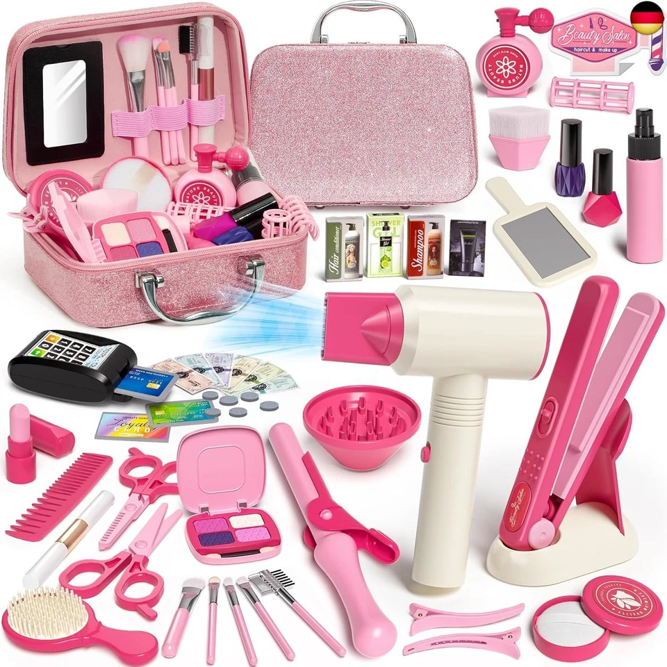 Tacobear Friseur Set Kinder Schminkkoffer Mädchen Friseurkoffer Haarstyling