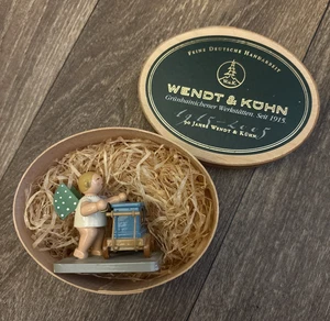 WENDT & KÜHN Angelo biondo organo blu statuina vacanze di Natale - Foto 1 di 9