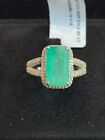 NATURAL EMERALD 3.04 CT NATURAL DIAMOND 164 PC. STERLING SILVER 925 RING