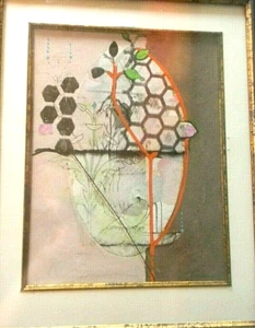 Martin Facey Hartriegel Acryl Gemälde Mischtechnik Floral Abstrakt Lagenlook Papier - Bild 1 von 9