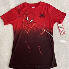 NWT~SPIDER-MAN~RED FADE SHORT SLEEVE T-SHIRT YOUTH XL (M)