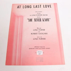 Cole Porter At Long Last Piano Voice Sheet Music 1948 Chappell - Picture 1 of 4