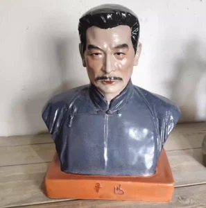 Fine Chinese Hand Painting Cultural Revolution Porcelain Mr Lu Xun - Afbeelding 1 van 4
