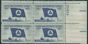 Plate Block of 4 - Scott 1088 - 3 cent - Coast and Geodetic Survey - 1957 - MNH - Picture 1 of 1
