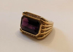 Vintage Amethyst, Diamond, And 18k Gold - Picture 1 of 12