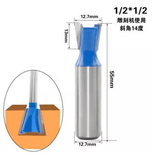 1/2" Shank 14 Degree 1/2" Dovetail Router Bit Woodworking Cutter - Picture 1 of 3