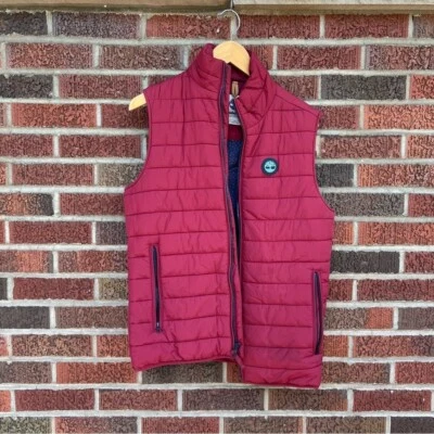 Timberland Burgundy Puff Outdoor Puffer Vest - Image 1 of 4