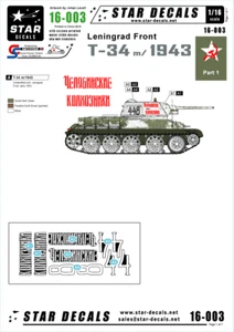 Star Decals 1/16 T-34m/1943 Leningrad Front Part 1 decal 16003 x - Picture 1 of 2