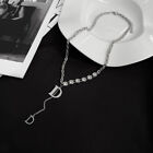 Sparkling Zircon D Letter Pendant Long Necklace Winter Sweater Chain Jewelry Kh